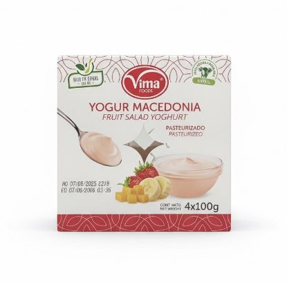 Imagen de Yogur macedonia Vima Foods (4x100g)