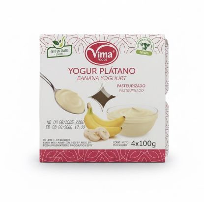 Imagen de Yogur plátano Vima Foods (4x100 g)