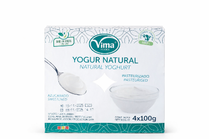 Imagen de Yogur Natural Azucarado Vima Foods (4 x 100 g)