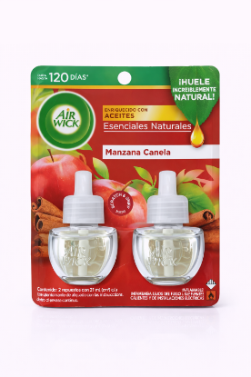 Imagen de Repuesto Ambientador Eléctrico Air Wick Manzana Canela (2 x 21 ml)