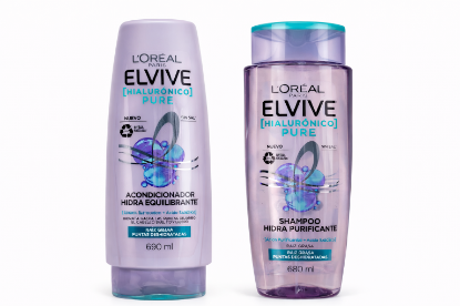Imagen de Set Shampoo + Acondicionador L’Oréal Elvive Hialurónico Pure (680 ml + 690 ml)