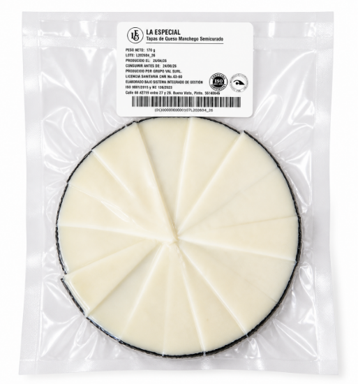 Imagen de Tapas de queso manchego semicurado La Especial (170 g)