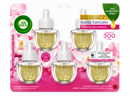 Imagen de Ambientador eléctrico magnolia & cherry blossom Air Wick (5 repuestos de 20 ml)