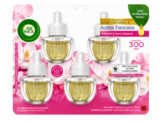 Imagen de Ambientador eléctrico magnolia & cherry blossom Air Wick (5 repuestos de 20 ml)