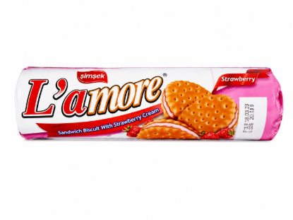 Imagen de Galletas rellenas de fresa L’amore (150 g)
