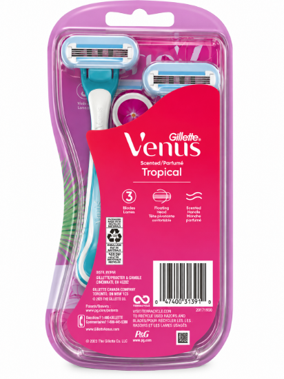 Imagen de Máquina de Afeitar Gillette Venus Tropical (1 unidad + repuesto)