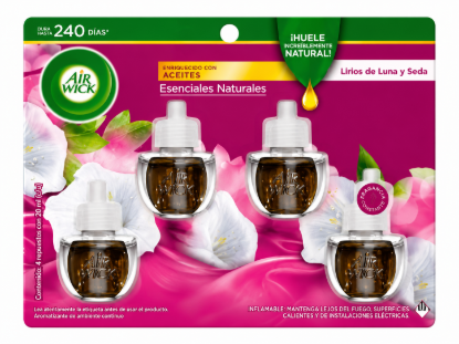Imagen de Repuestos Air Wick Lirios de Luna y Seda (4 unidades de 20 ml)