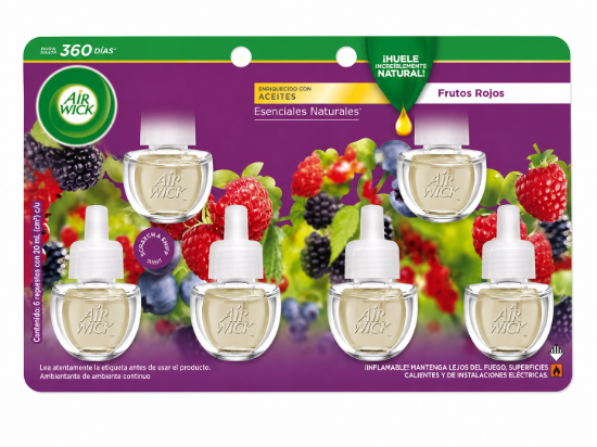 Imagen de Repuestos Air Wick Esenciales Naturales Frutos Rojos (6 unidades x 20 ml)
