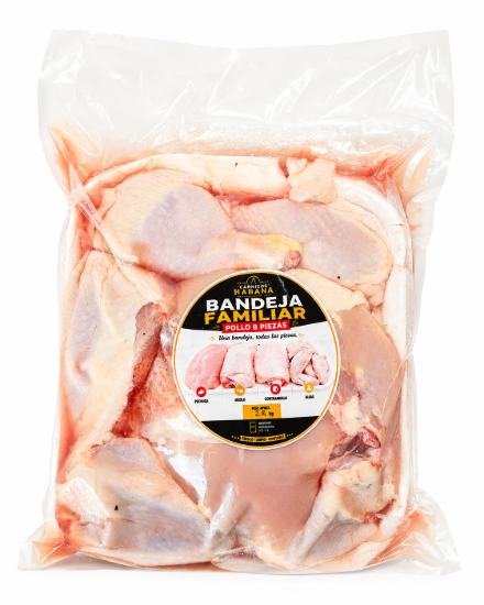 Imagen de Bandeja familiar de pollo 8 piezas Cárnicos Habana (2,4 kg)
