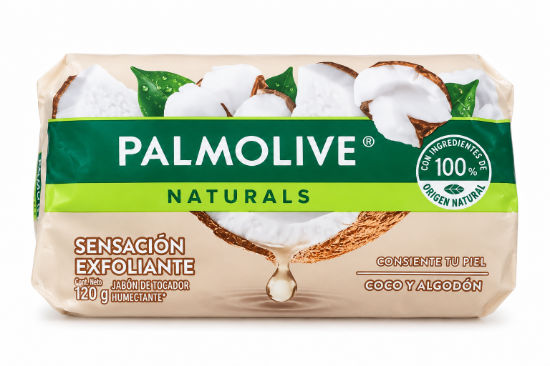Imagen de Jabón Palmolive Naturals Sensación Exfoliante Coco y Algodón (120 g)