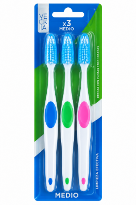 Imagen de Cepillos Dentales Medios Veckia (3 unidades)