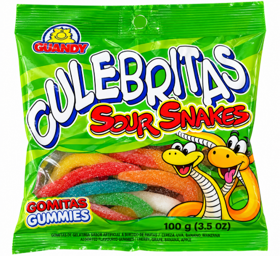 Imagen de Gomitas Culebritas Sour Snakes Guandy (100 g)