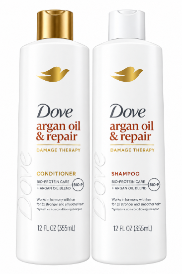 Imagen de Juego de Champú y Acondicionador Argan Oil & Repair Dove (2 × 355 ml)