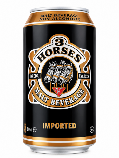 Imagen de Malta sin Alcohol 3 Horses (330 ml)