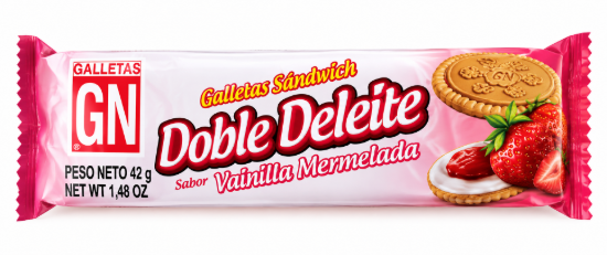 Imagen de Galletas sándwich Doble Deleite Vainilla y Mermelada GN (42 g)